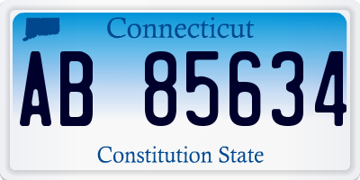 CT license plate AB85634