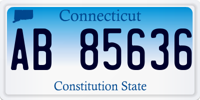 CT license plate AB85636