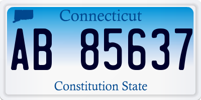 CT license plate AB85637