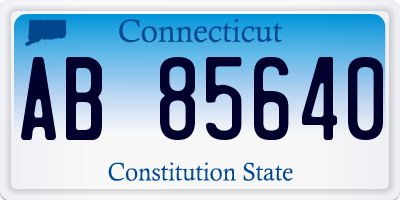 CT license plate AB85640