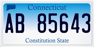 CT license plate AB85643