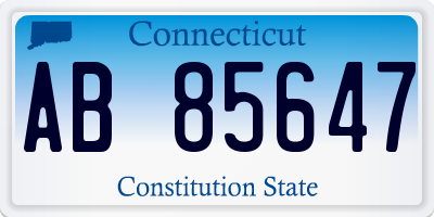 CT license plate AB85647