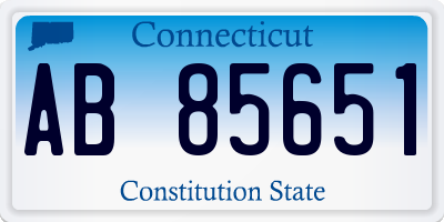 CT license plate AB85651