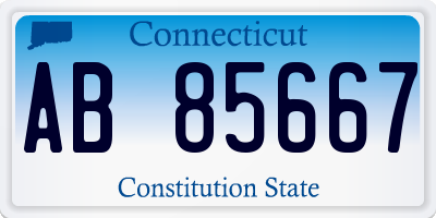 CT license plate AB85667