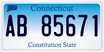 CT license plate AB85671