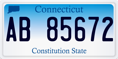 CT license plate AB85672