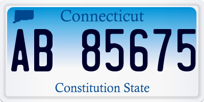 CT license plate AB85675