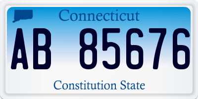 CT license plate AB85676