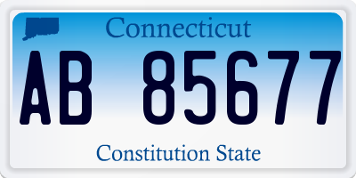 CT license plate AB85677