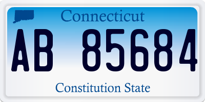 CT license plate AB85684