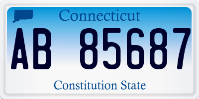 CT license plate AB85687