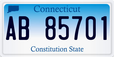 CT license plate AB85701