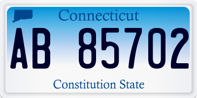 CT license plate AB85702