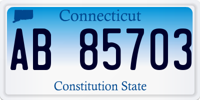 CT license plate AB85703