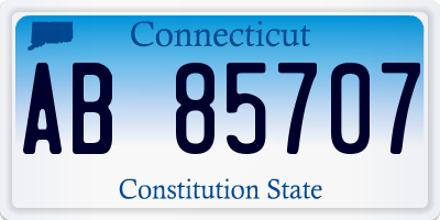 CT license plate AB85707