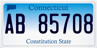 CT license plate AB85708