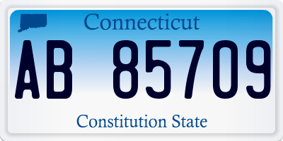 CT license plate AB85709