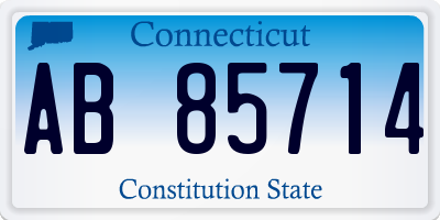 CT license plate AB85714