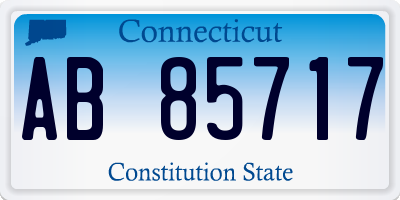 CT license plate AB85717
