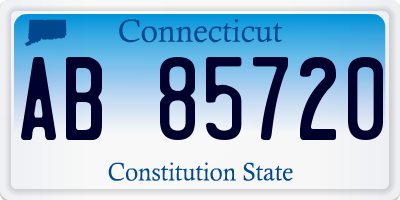 CT license plate AB85720