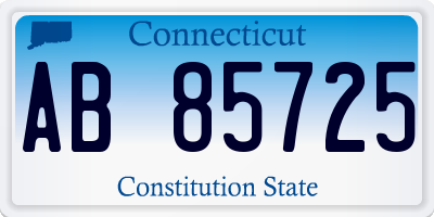 CT license plate AB85725