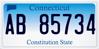 CT license plate AB85734