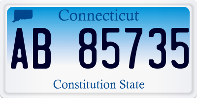 CT license plate AB85735