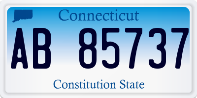 CT license plate AB85737