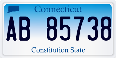 CT license plate AB85738