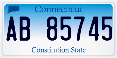 CT license plate AB85745