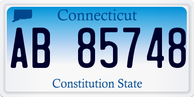 CT license plate AB85748