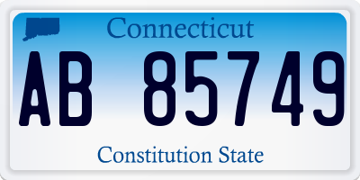 CT license plate AB85749