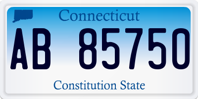 CT license plate AB85750