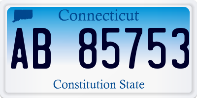 CT license plate AB85753