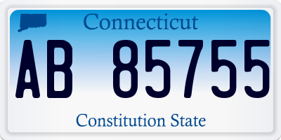 CT license plate AB85755