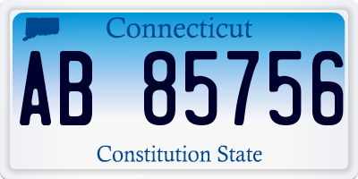 CT license plate AB85756