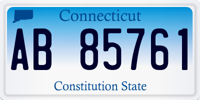 CT license plate AB85761