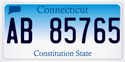 CT license plate AB85765