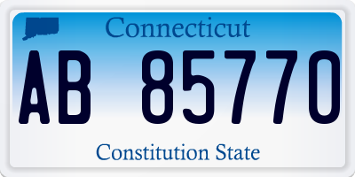 CT license plate AB85770