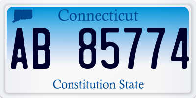 CT license plate AB85774