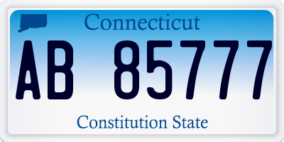 CT license plate AB85777