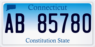 CT license plate AB85780