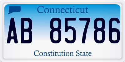 CT license plate AB85786