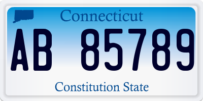 CT license plate AB85789