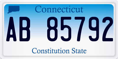 CT license plate AB85792