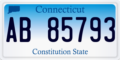 CT license plate AB85793