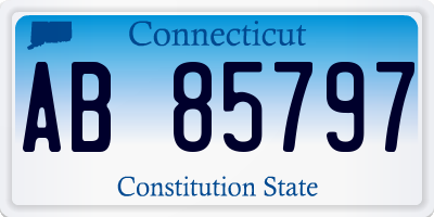 CT license plate AB85797