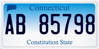 CT license plate AB85798