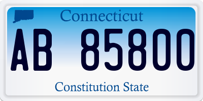 CT license plate AB85800