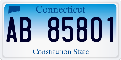 CT license plate AB85801